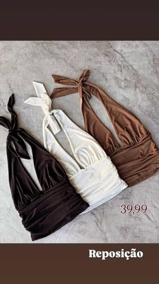 Blusa decote amarração 346