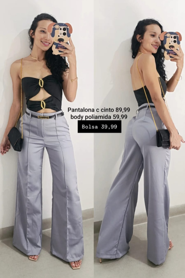 Calça pantalona alfaiataria com cinto 3485 - #4