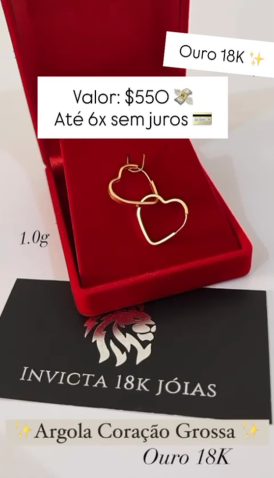 ARGOLA CORAÇÃO GROSSA