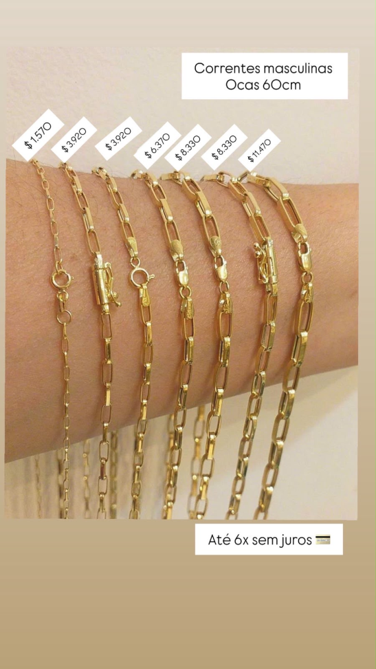 CORRENTES MASCULINAS 18K
