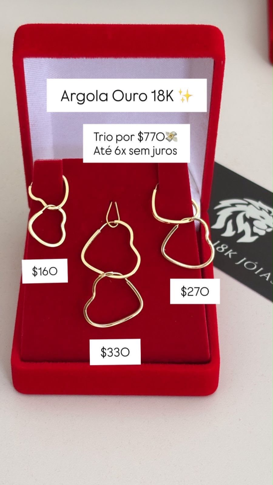 ARGOLA CORAÇÃO FINO