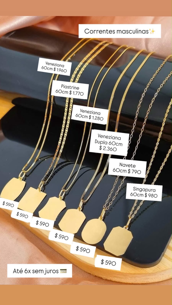 CORRENTES MASCULINAS 18K
