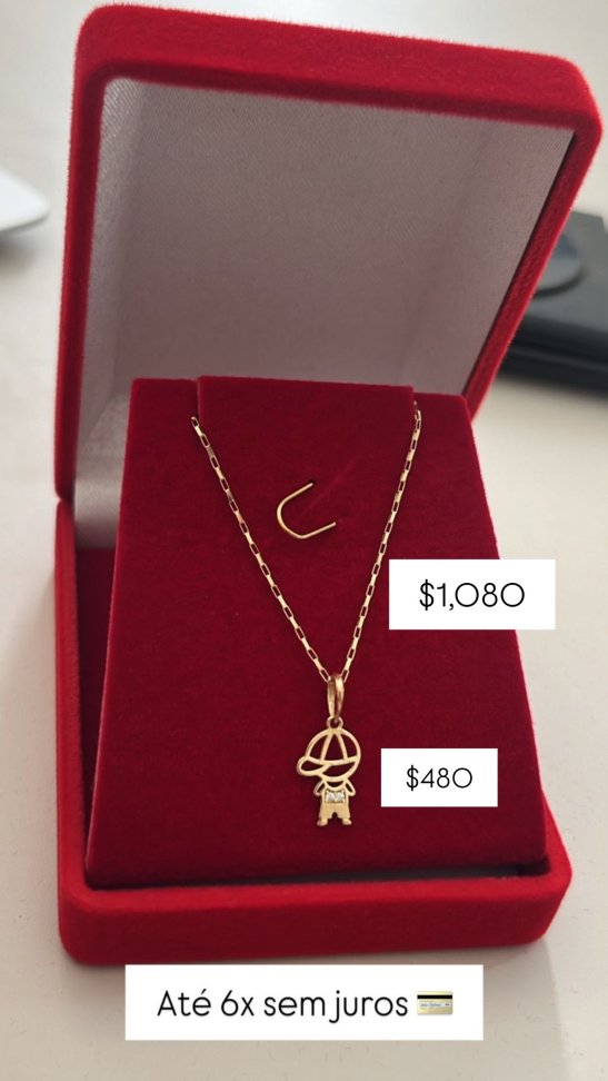 Corrente Cartier com Pingente coração