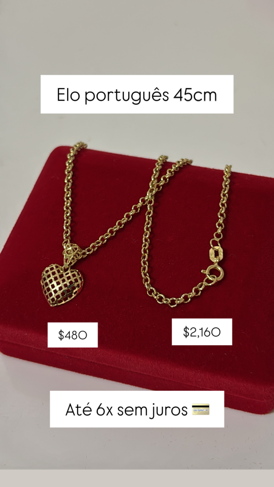 Conjunto elo oval feminina 18K
