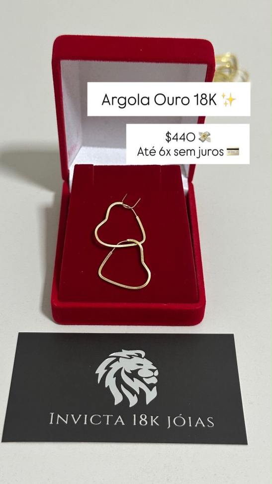 ARGOLA CORAÇÃO FINO