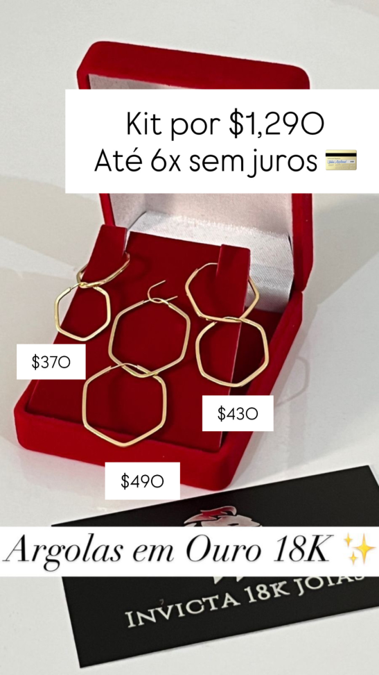 Trio argolas hexagonal 2.1g