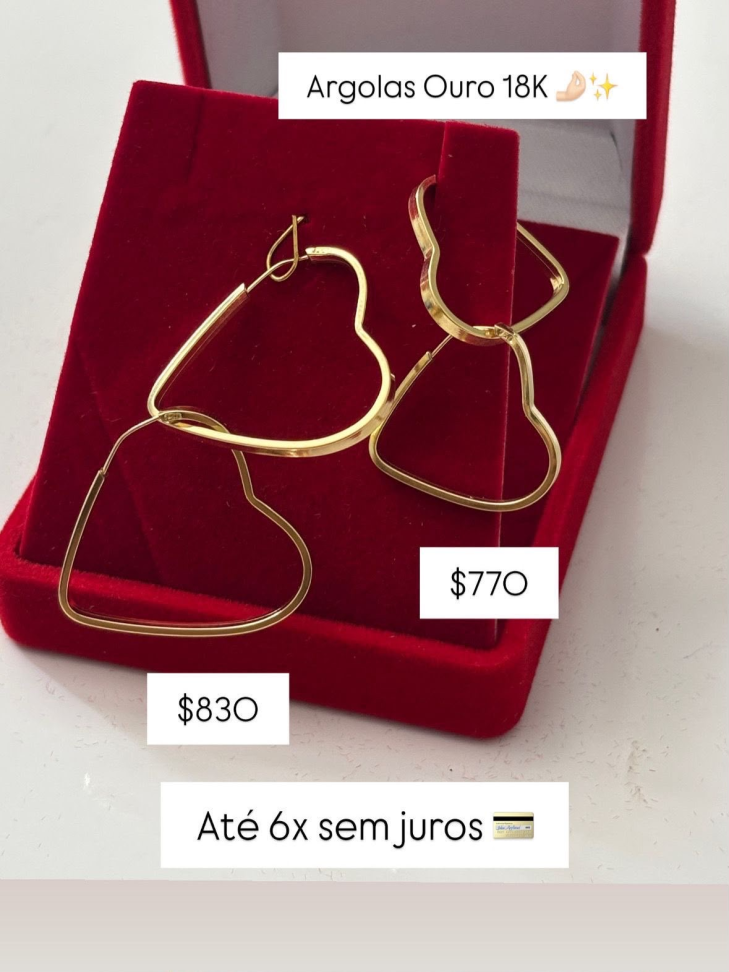 ARGOLA CORAÇÃO GROSSA