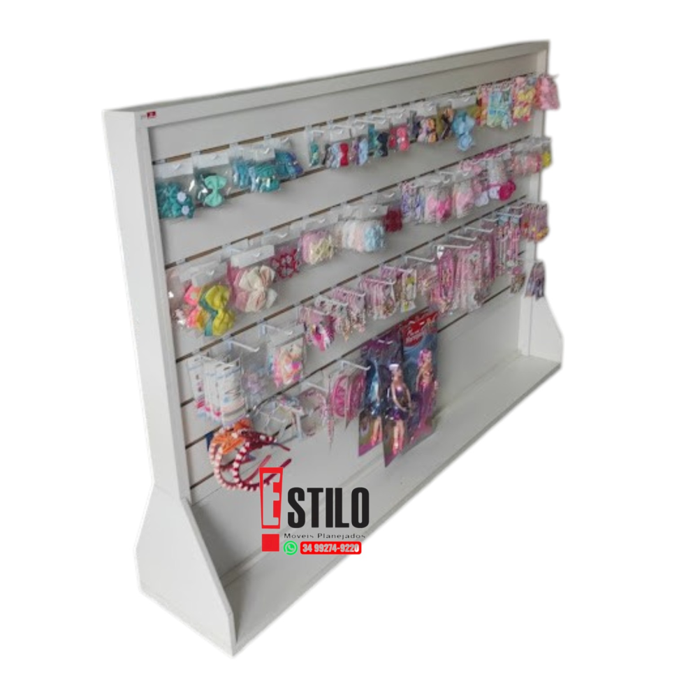 Painel canaletado Meio de loja com rodinhas