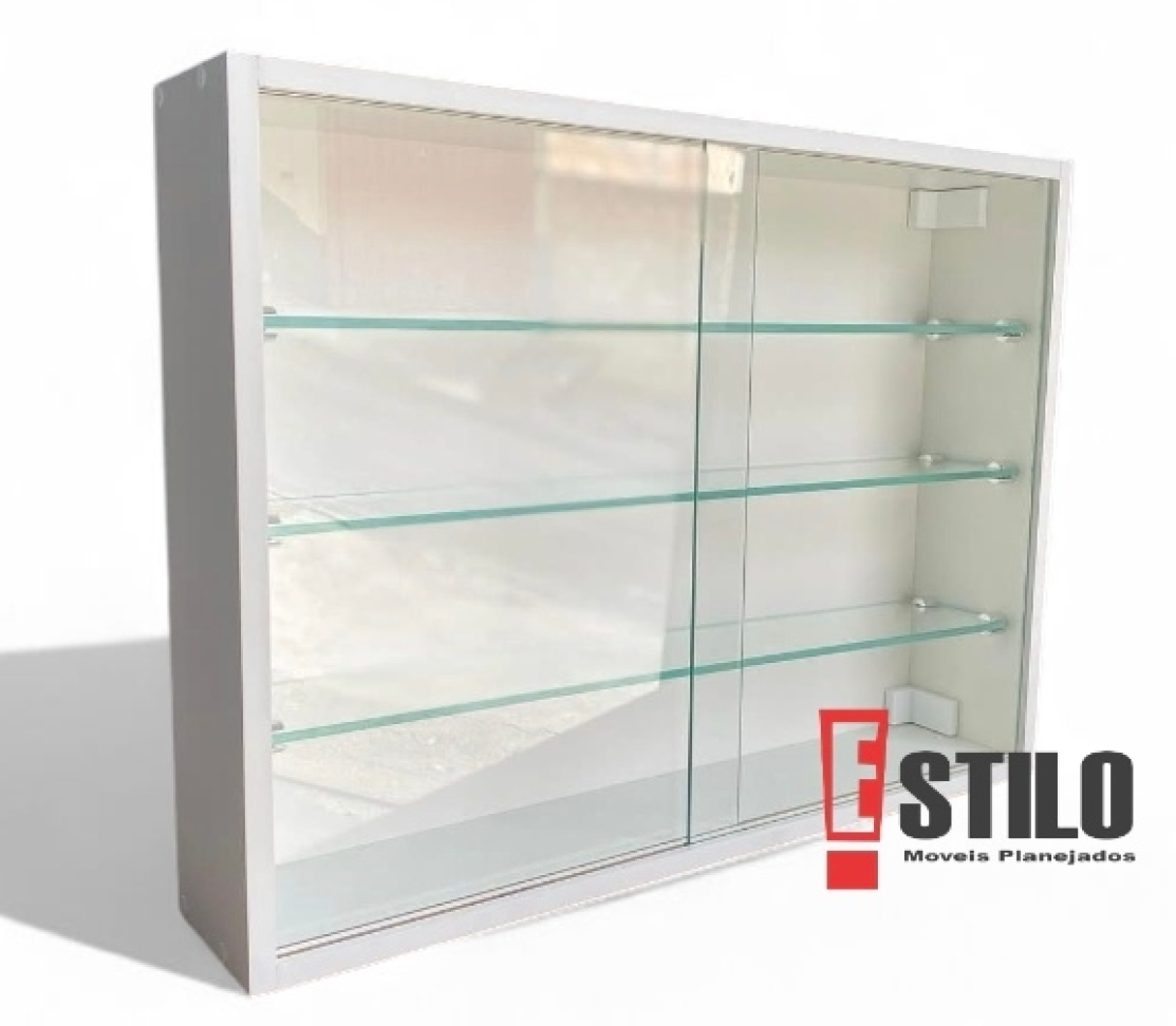 Armário com Portas e Prateleiras em vidro - #1