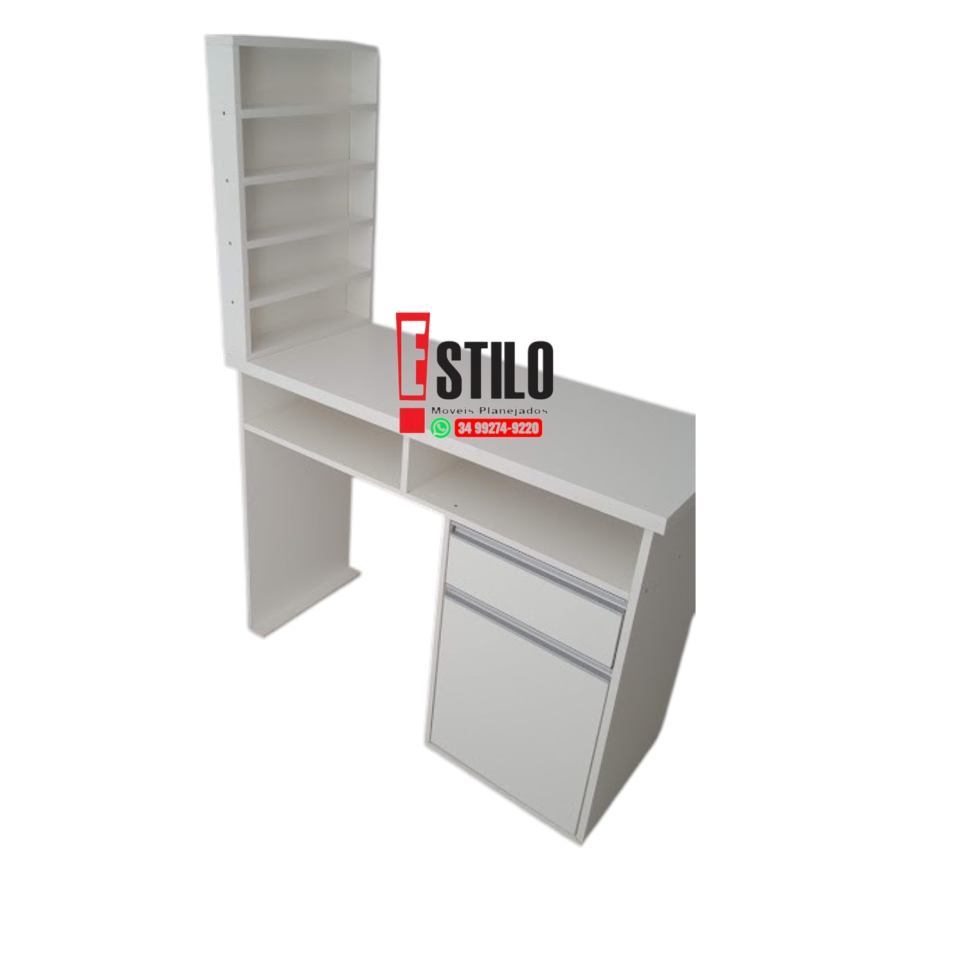 Mesa com 01 gaveta e porta e expositor de esmalte