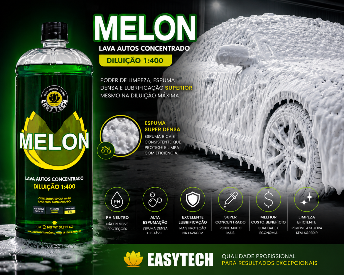 Shampoo Automotivo Neutro Melon 500ml Easytech