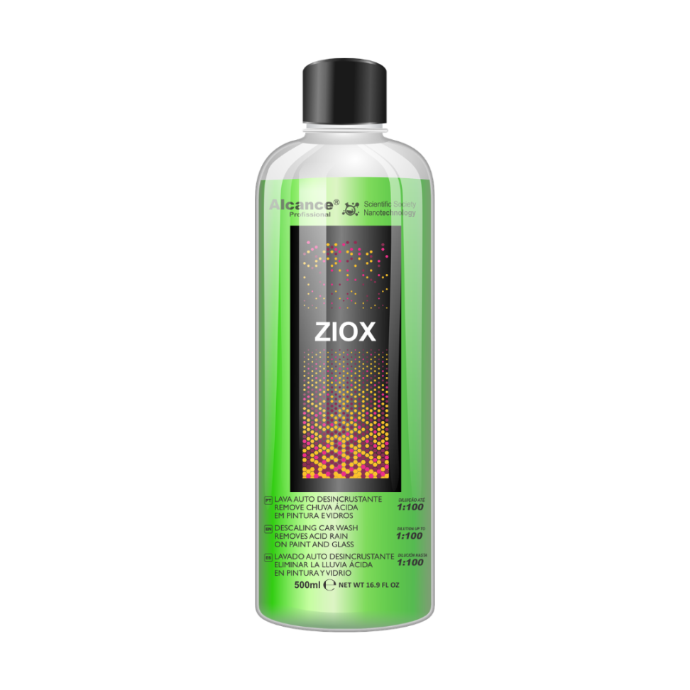 ZIOX 500ML SHAMPOO ACIDO REMOV CHUVA ACIDA PINTURA - CONCENTRADO 1:100 ALCANCE