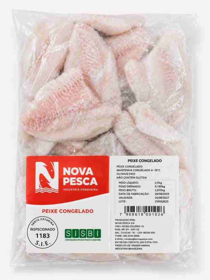 FILE DE TILAPIA CONG 5KG NOVA PESCA GLAZIER 3/4