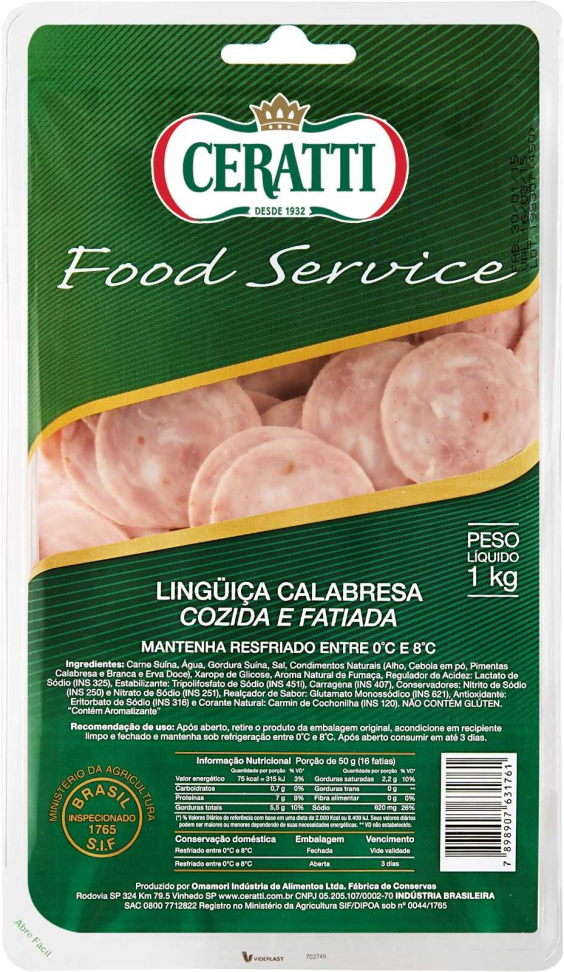 LINGUICA CALABRESA 1KG CERATTI FATIADA