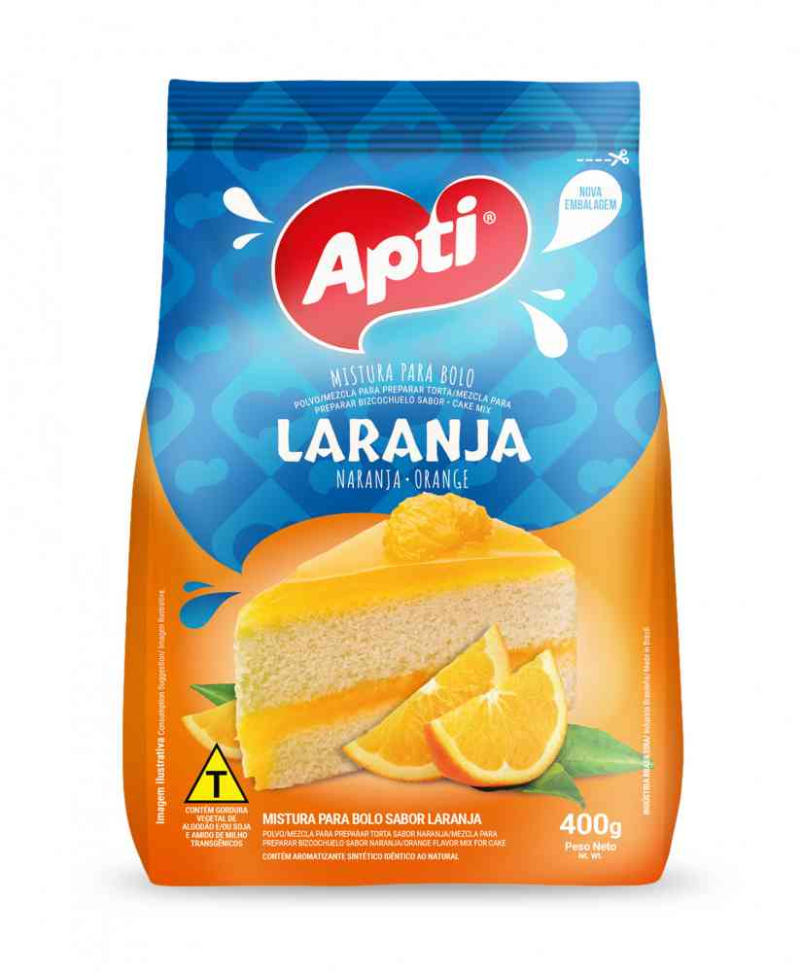 MISTURA P/BOLO 400GR APTI LARANJA