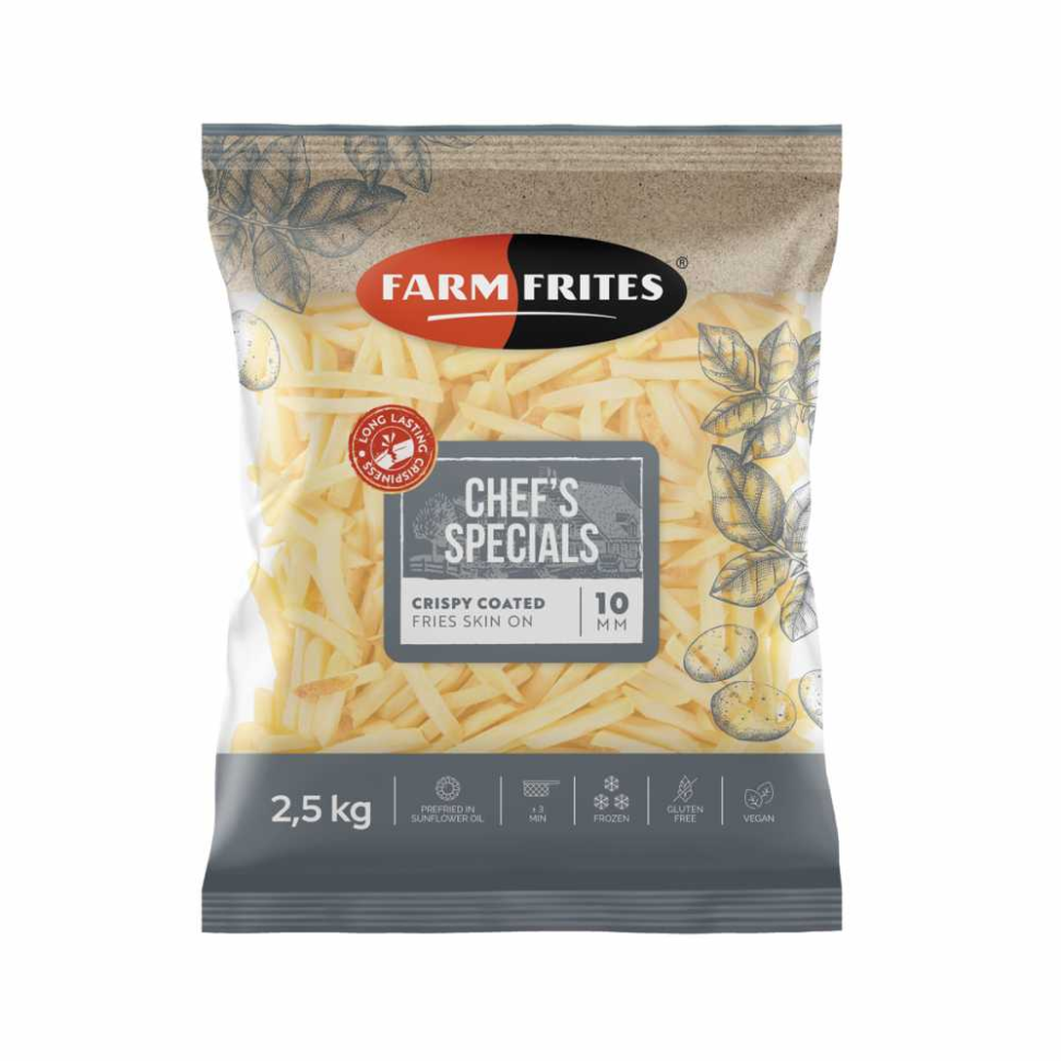 Batata Crispy Rust 10mm 2,5kg Farm Palito Skin On