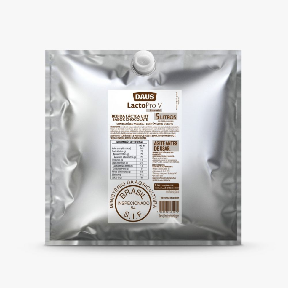 BEBIDA LACTEA UHT CHOCOLATE 5L DAUS BASE SORVETE