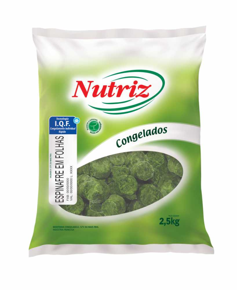 VEG CONG ESPINAFRE FLH 2.5KG NUTRIZ FOLHAS INTEIRA