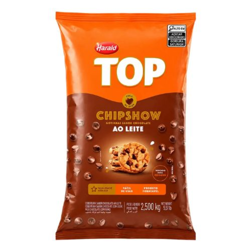 CHOC GOTAS AO LEITE 2.5KG TOP CHIPSHOW