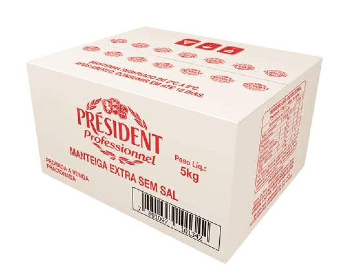 MANTEIGA 5KG S/SAL PRESIDENT