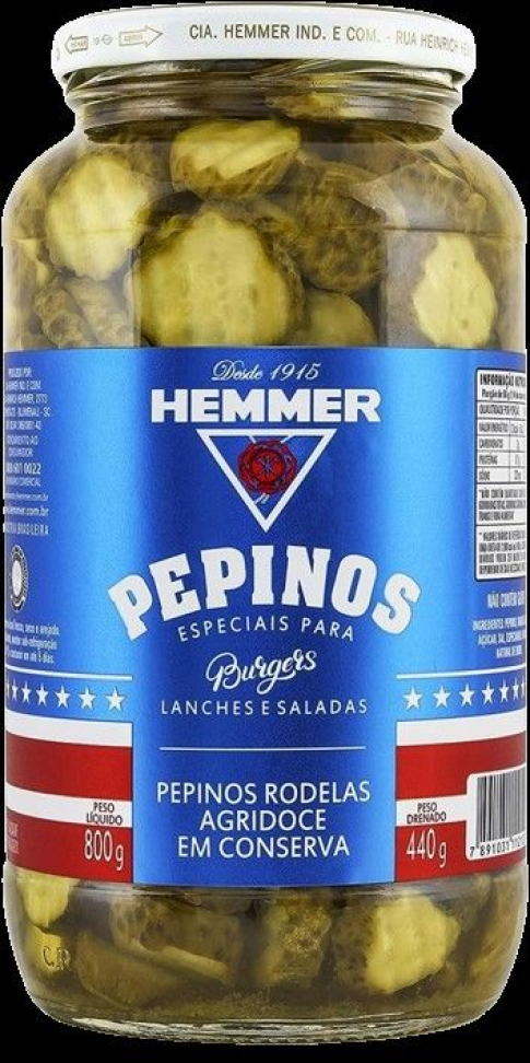 PICKLES PEPINO RODELAS 440G HEMMER