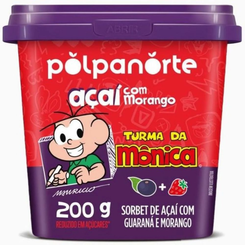 ACAI PRONTO 200ML POLPANORTE MORANGO