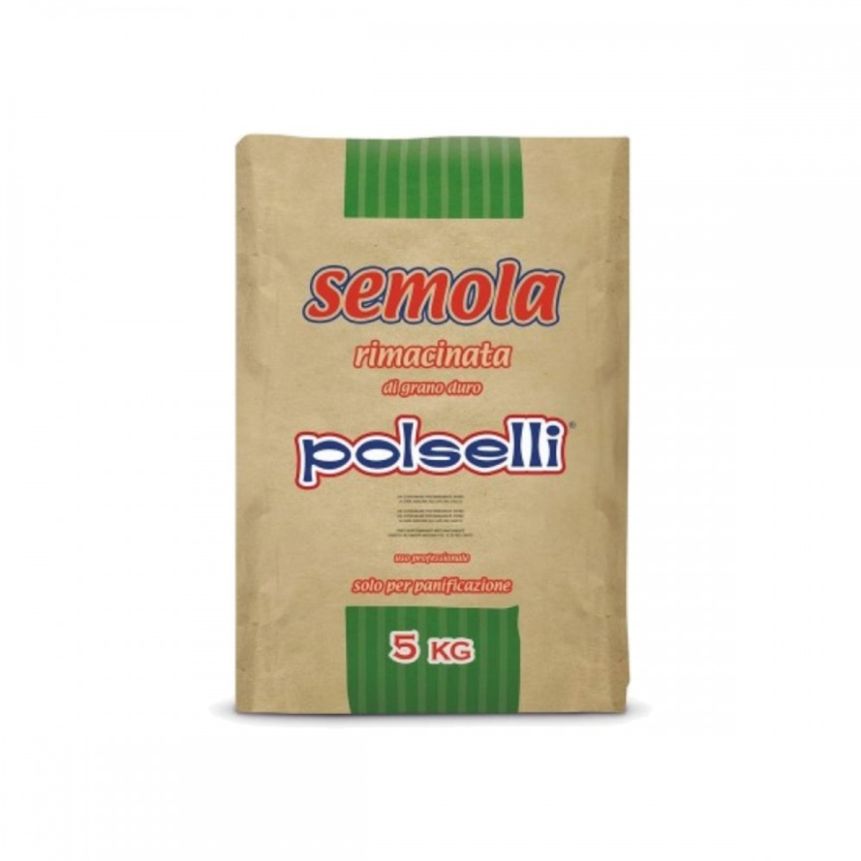 FARINHA TRIGO SEMOLA 5KG POLSELLI GRANO DURO