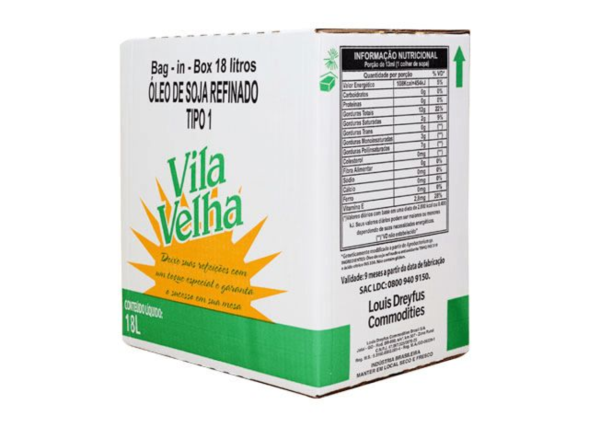 OLEO SOJA 18L BAG IN BOX VILA VELHA