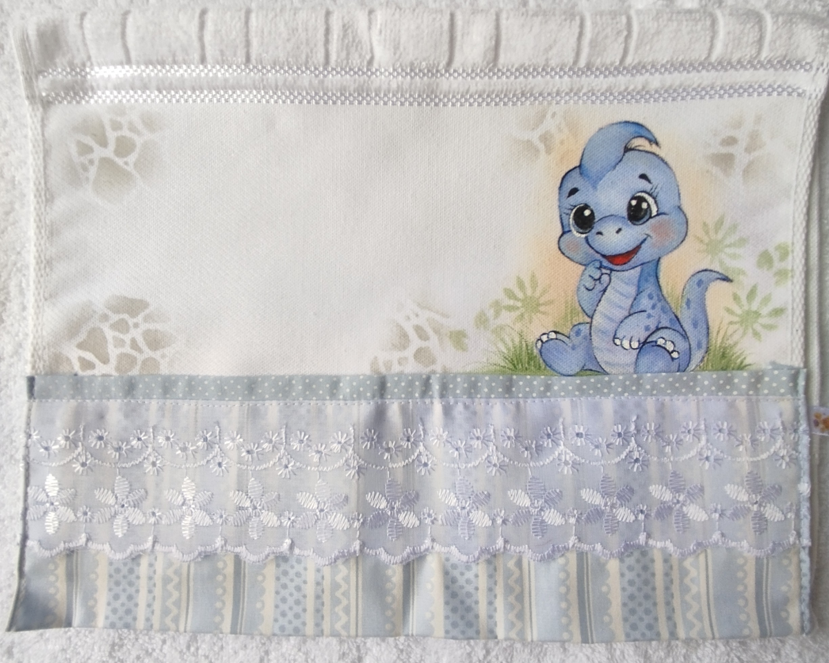 TOALHINHAS FELPUDAS PINTADA A MÃO - DINOSSAURO BABY - #3