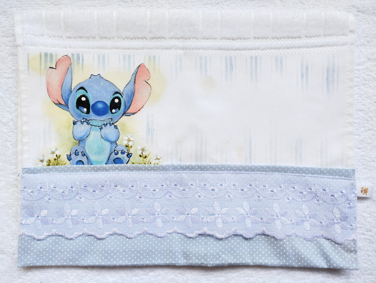 TOALHINHAS FELPUDAS PINTADA A MÃO - STITCH
