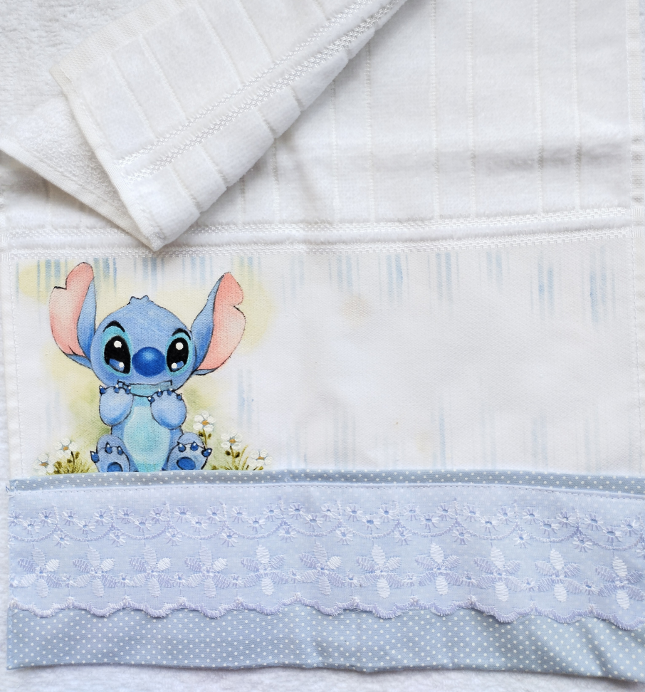 TOALHINHAS FELPUDAS PINTADA A MÃO - STITCH - #3