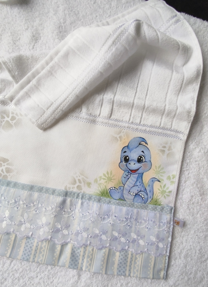 TOALHINHAS FELPUDAS PINTADA A MÃO - DINOSSAURO BABY - #4