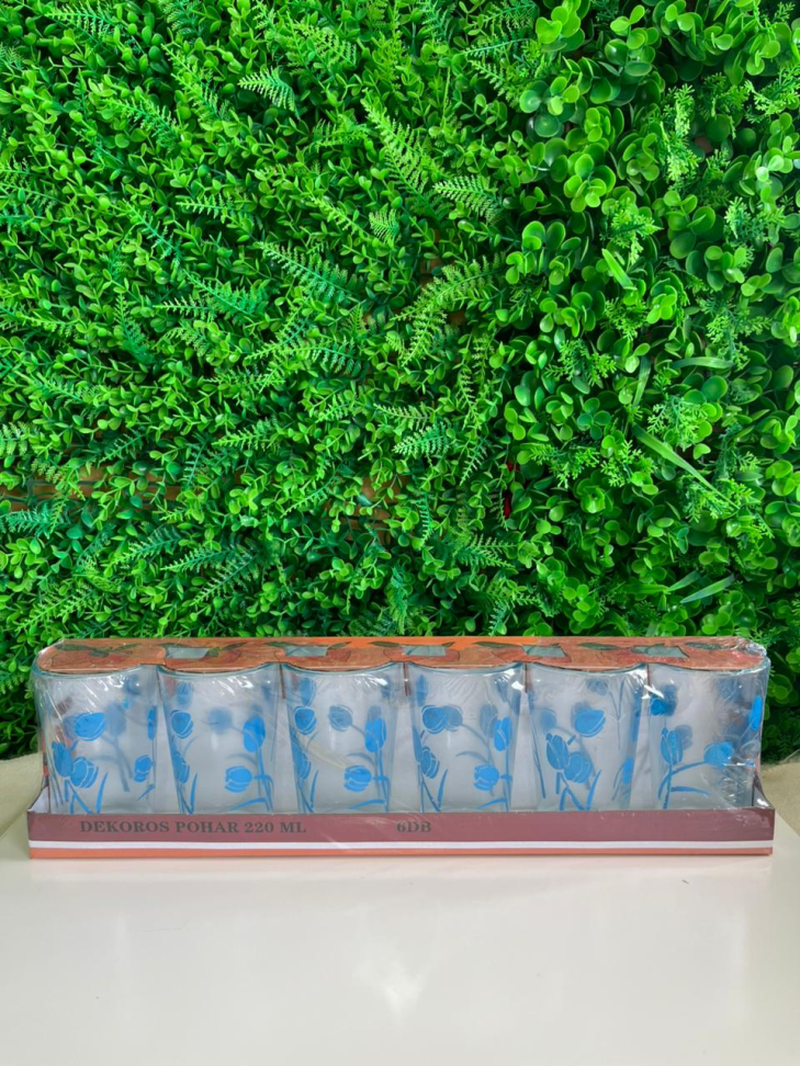 CONJUNTO - 6 COPOS DE VIDRO DECORADOS - 230 ML - #1