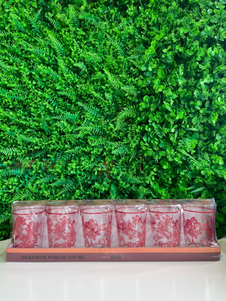 CONJUNTO - 6 COPOS DE VIDRO DECORADOS - 230 ML - #1