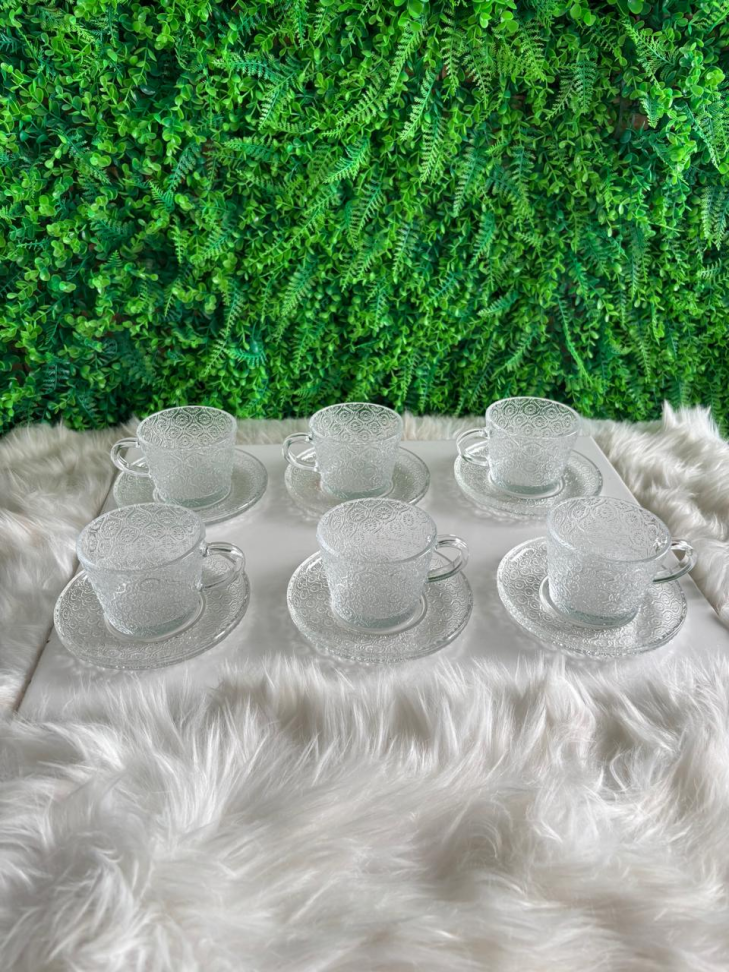 Conjunto 6 xícaras de vidro 180ML