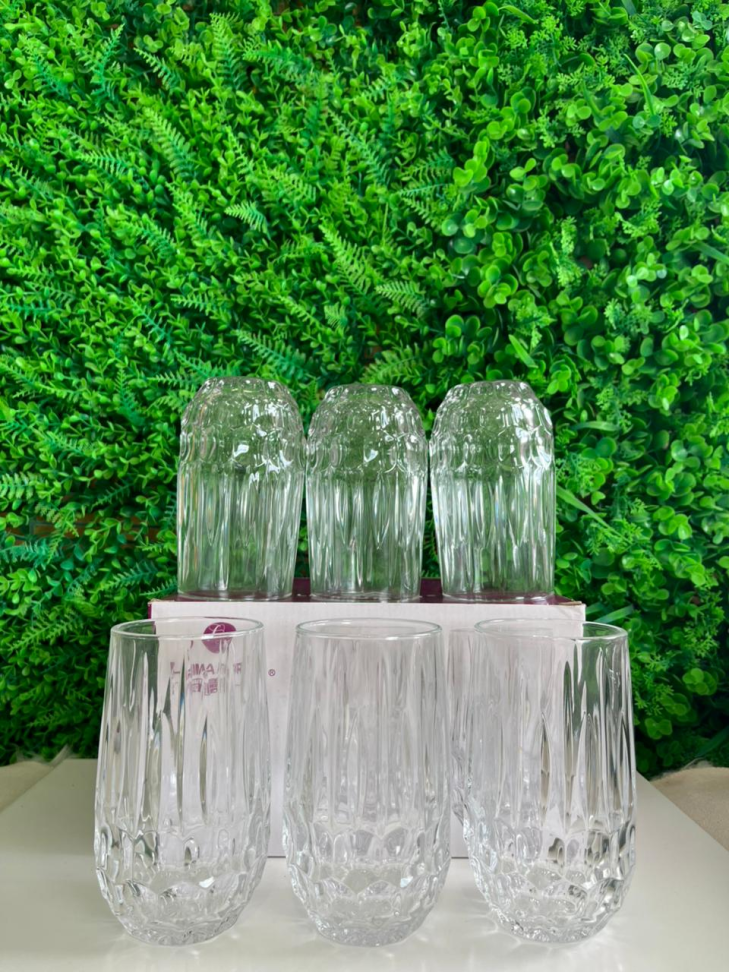 CONJUNTO - 6 COPOS GRANDES DE VIDRO - 395 ML