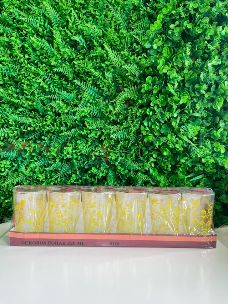CONJUNTO - 6 COPOS DE VIDRO DECORADOS - 230 ML - #1