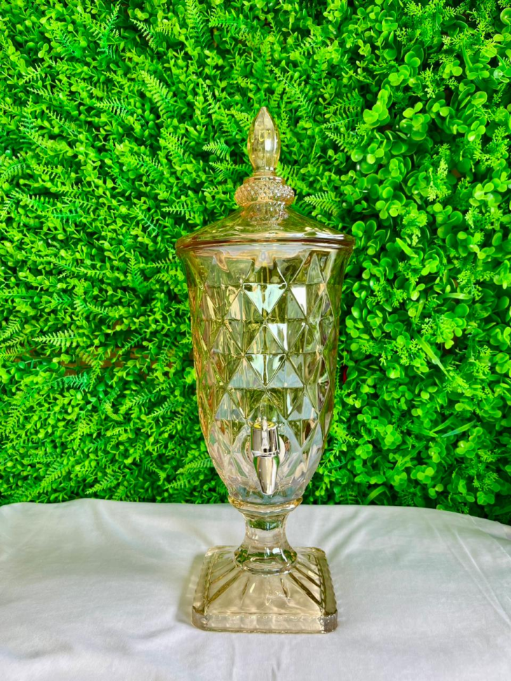 SUQUEIRA DE VIDRO DIAMOND (DOURADA) -  CAPACIDADE: 2L