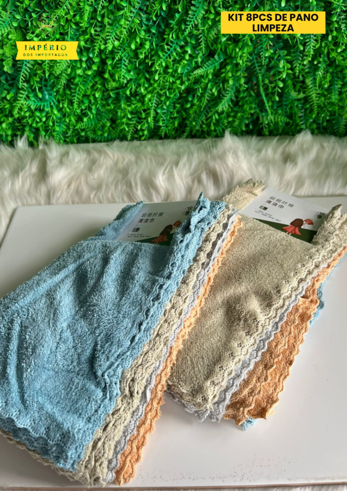Kit 8 Peças De Pano Limpeza