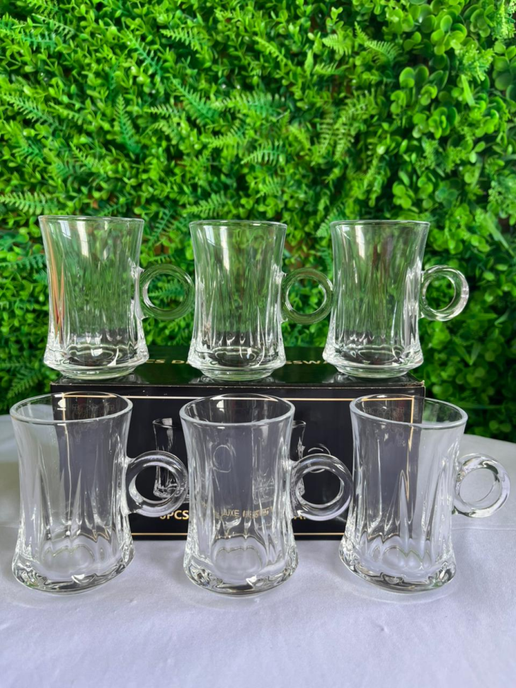 CONJUNTO - 6 CANWECAS DE VIDRO PRA CAPUCCINO (TRANSP.) - 120 ML