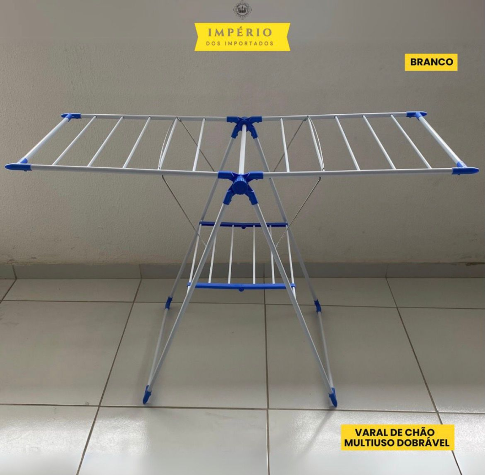 VARAL DE CHÃO MULTIUSO DOBRÁVEL - (BRANCO)  133 x 58 x 95 cm