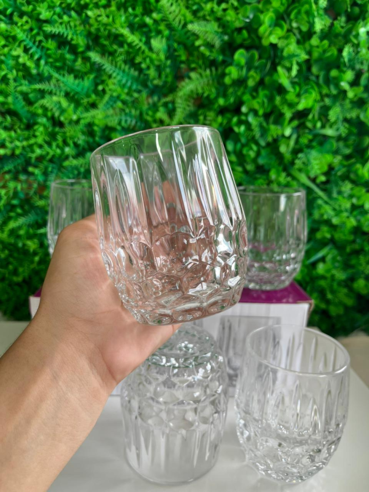 CONJUNTO - 6 COPOS DE VIDRO P/ WHISKY - 290 ML