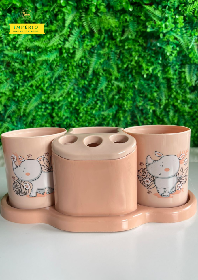 Kit Porta Escova E Dois Copos