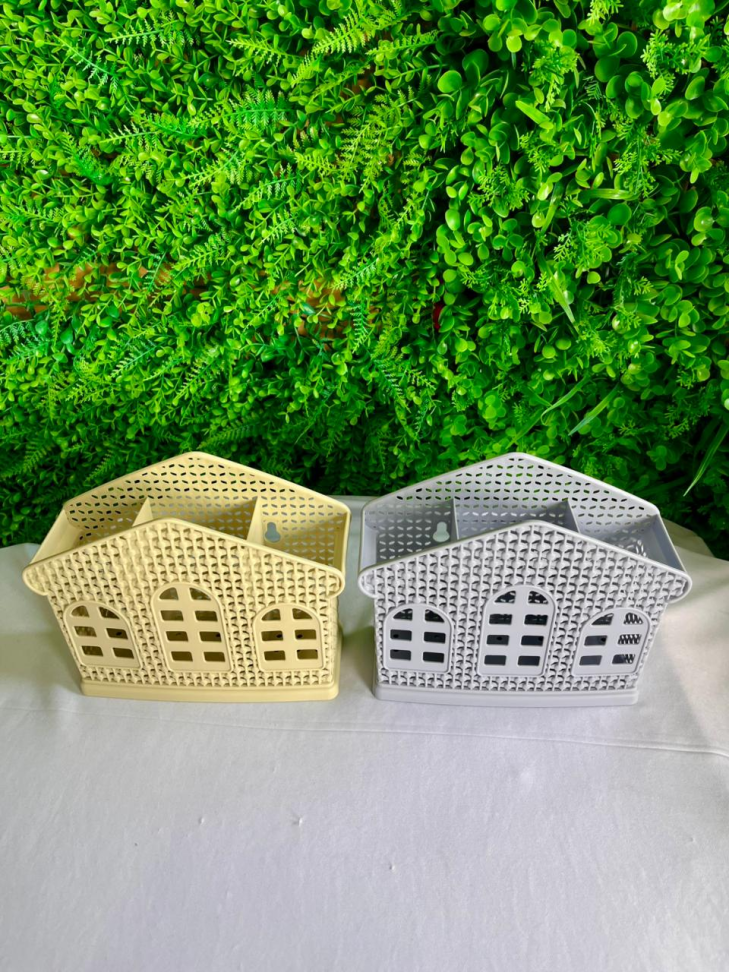 SUPORTE MULTIUSO DE PLÁSTICO COM DIVISÓRIAS - MODELO CASINHA (2 CORES)