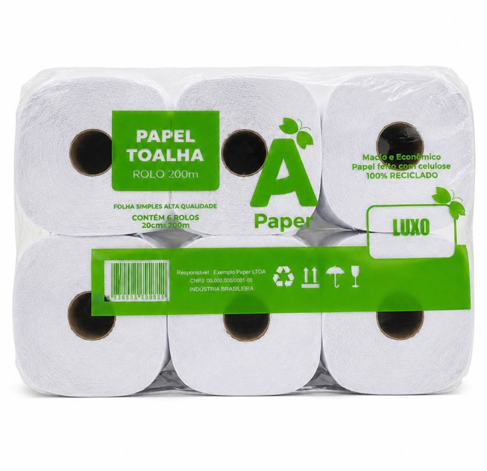Papel Bobina Luxo APaper 6 rolos