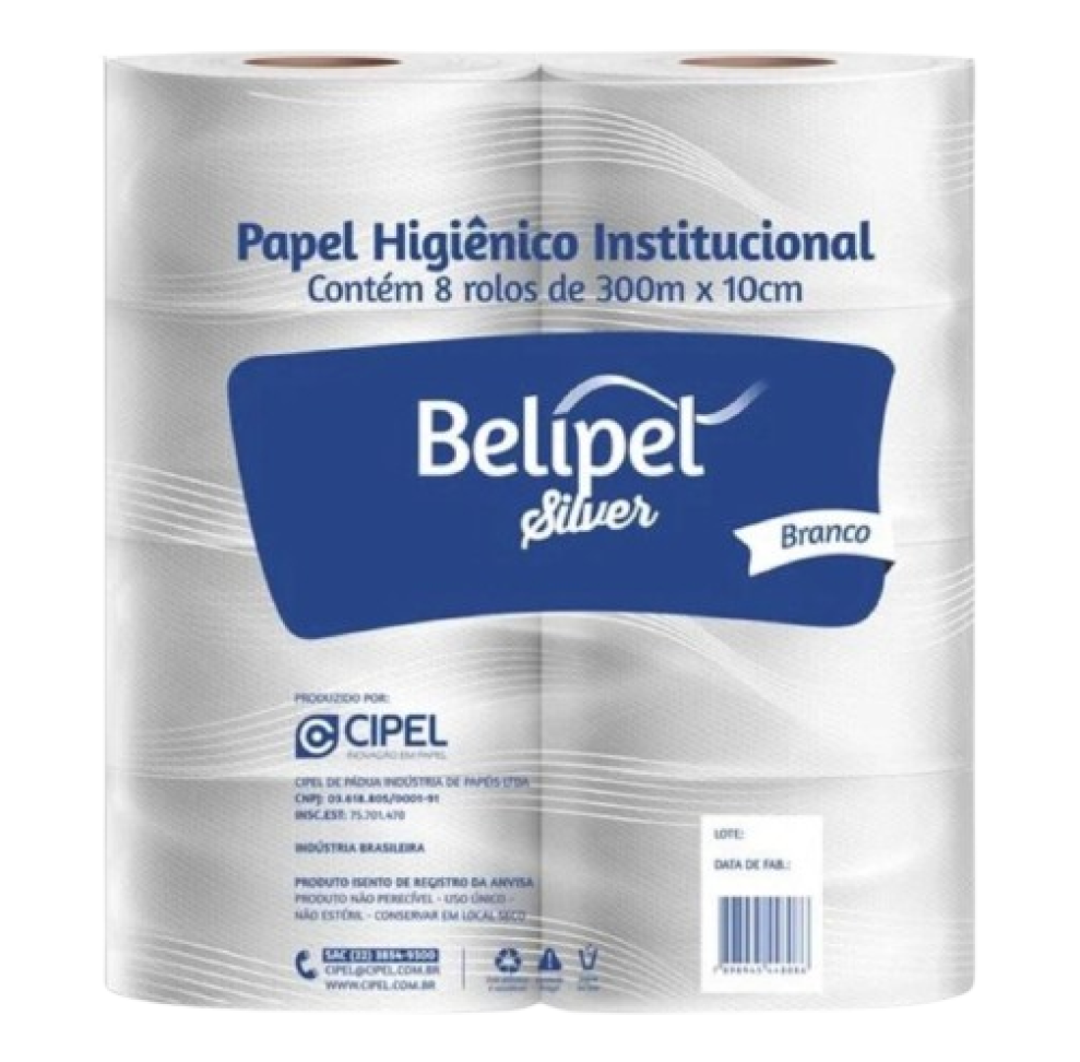 Papel Higiênico Rolao Belipel Silver 8x300m