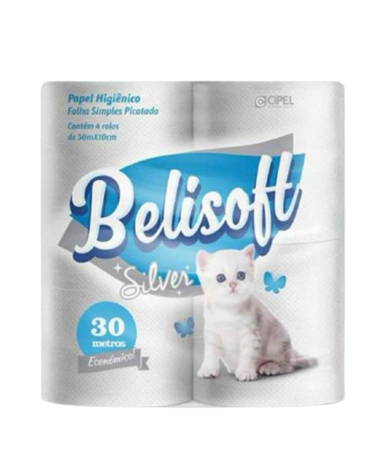 Papel Higienico Belisoft Silver C/4 Rolos 30m
