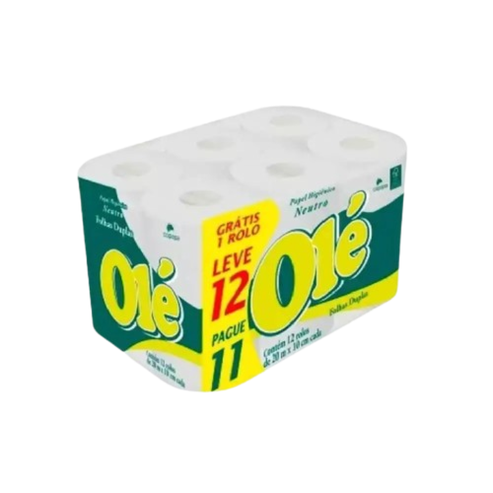 Papel Higiênico Olé 20m Folha Dupla Leve