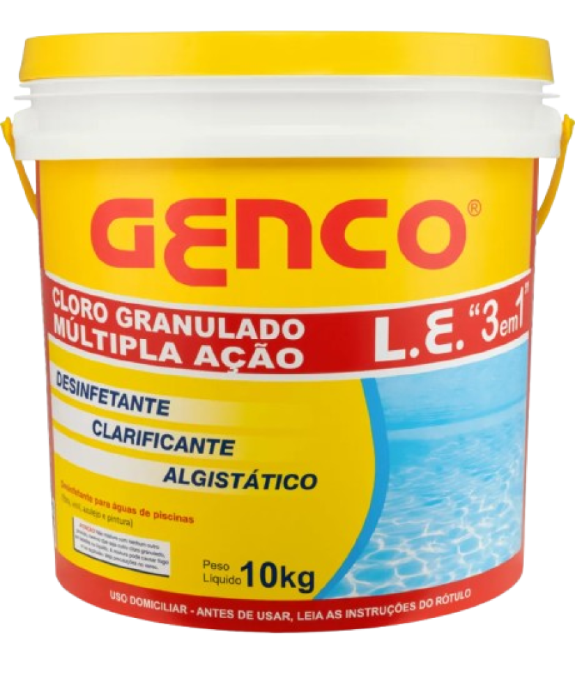 Cloro 10kg Genco Granulado Múltipla Ação 3 Em 1