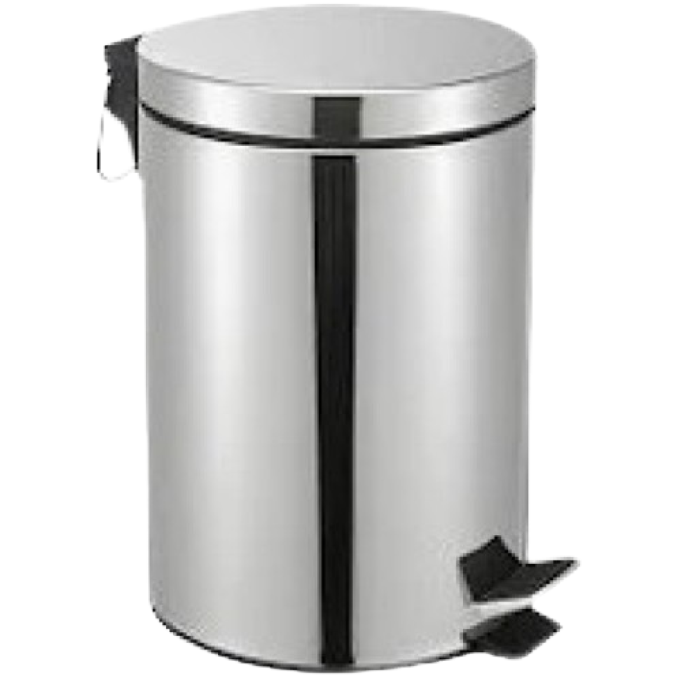 Lixeira inox redonda c/pedal 12 litros